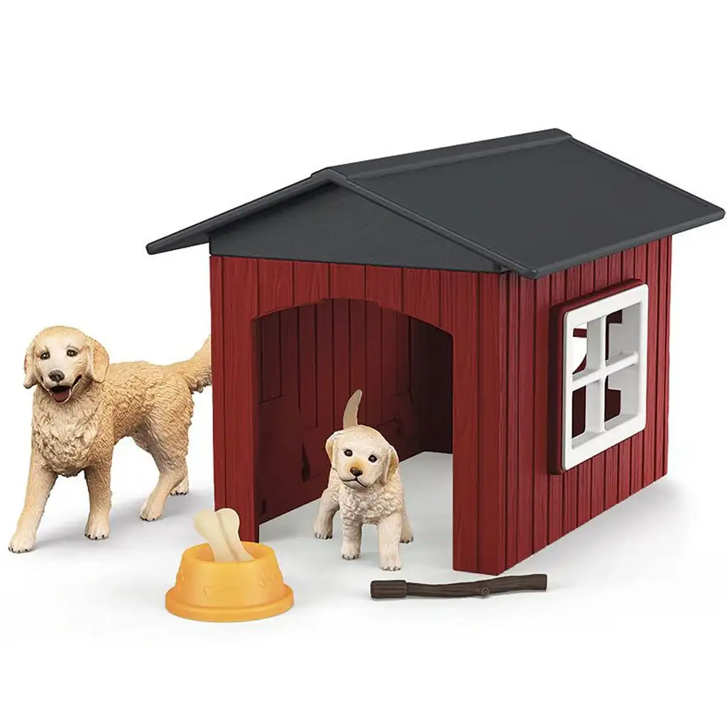 Schleich Farm World – Psia búda so zlatými retrievrami hracia súprava (42722) kép 2