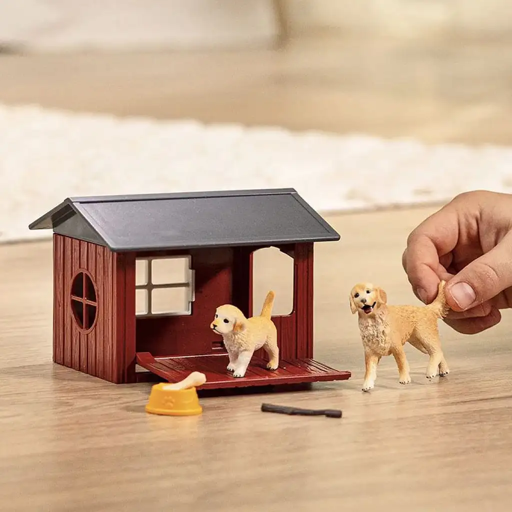 Schleich Farm World – Psia búda so zlatými retrievrami hracia súprava (42722) kép 3