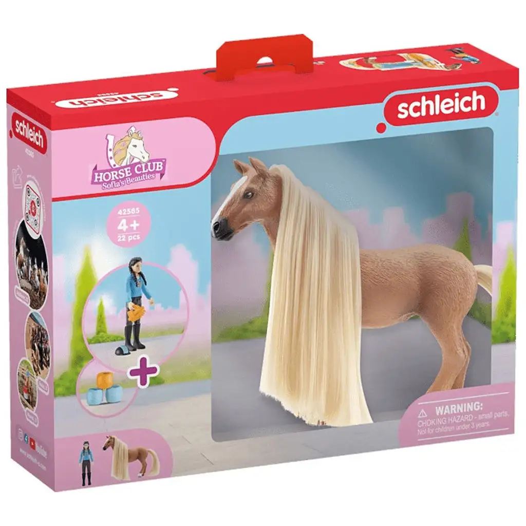 Schleich Horse Club: Sofia's Beauties - Kim és Caramelo lova fésülhető sörénnyel kezdő készlet (42585) kép 1