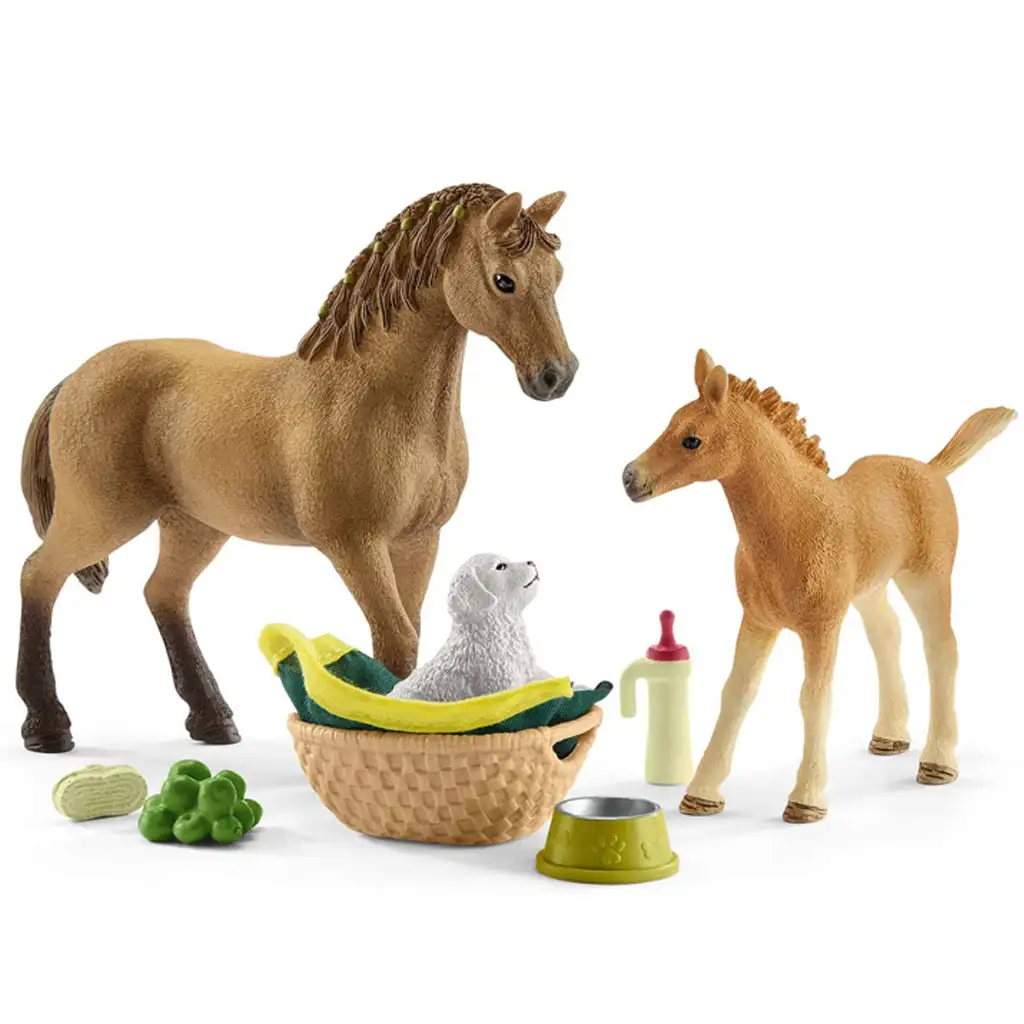 Schleich: Horse Club - Sarah a starostlivosť o malé zvieratá hracia súprava (42432) kép 4