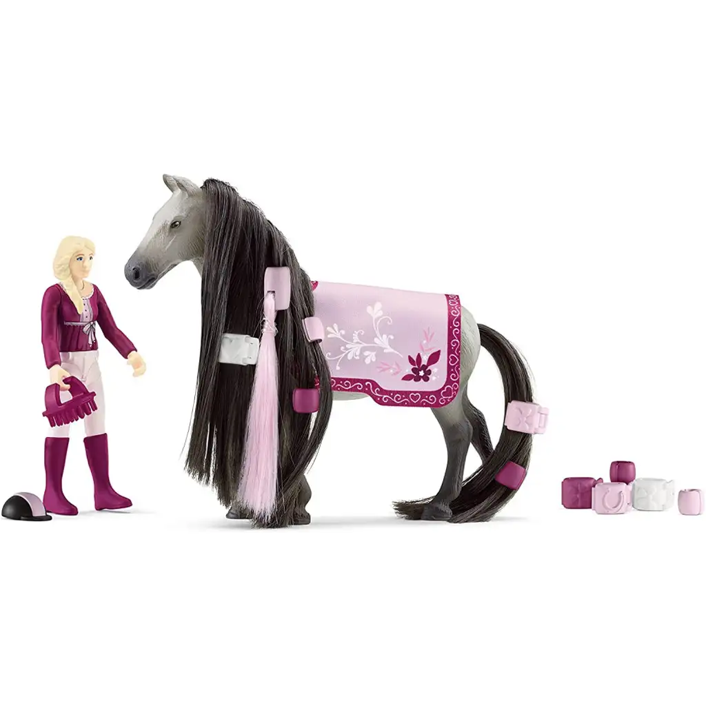 Schleich Horse Club: Sofia a jej krásavci - Sofia a kôň Dusty s česateľnou hrivou, začiatočná súprava (42584) kép 3