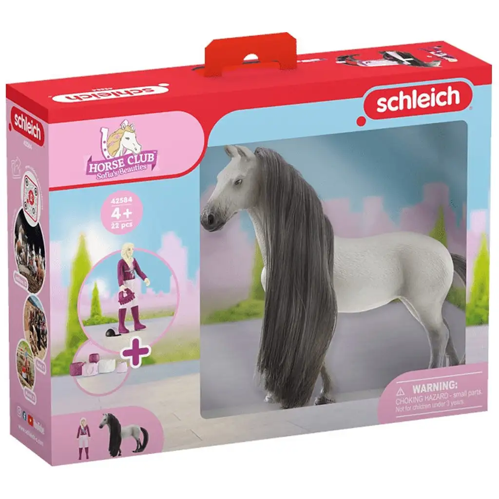 Schleich Horse Club: Sofia a jej krásavci - Sofia a kôň Dusty s česateľnou hrivou, začiatočná súprava (42584)