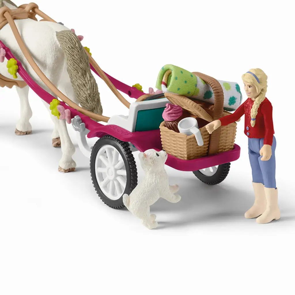 Schleich: Horse Club - Voz s koňmi na predstavenie s piknikom hracia súprava (42467) kép 4