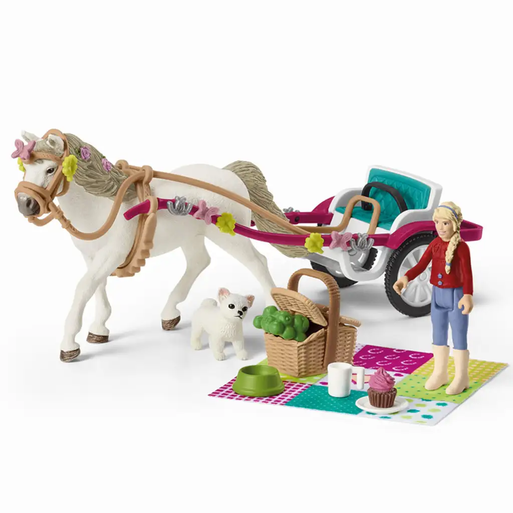 Schleich: Horse Club - Voz s koňmi na predstavenie s piknikom hracia súprava (42467) kép 2