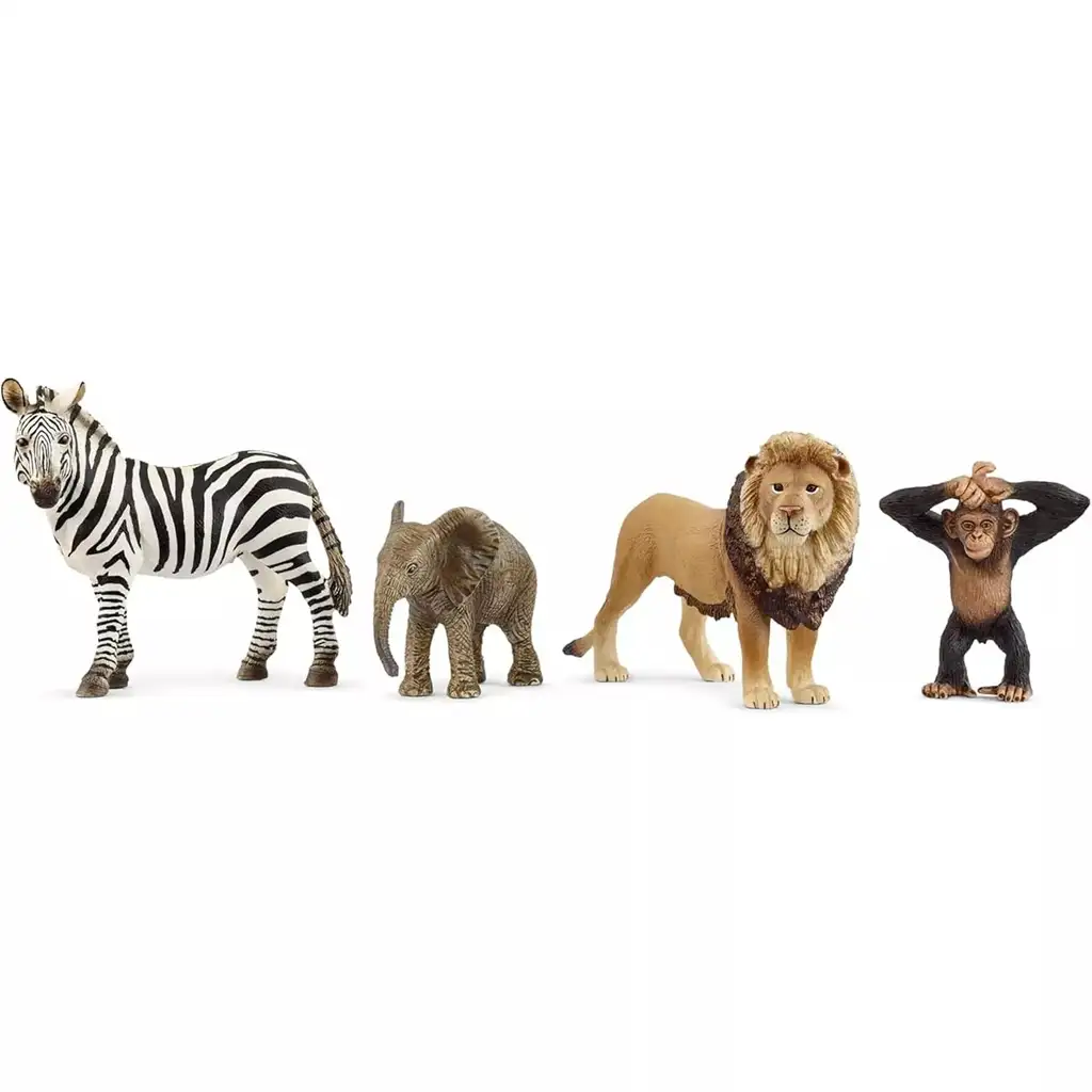 Schleich: Wild Life - Africké zvieratá začiatočnícky 4-dielny set figúrok (42721) kép 5