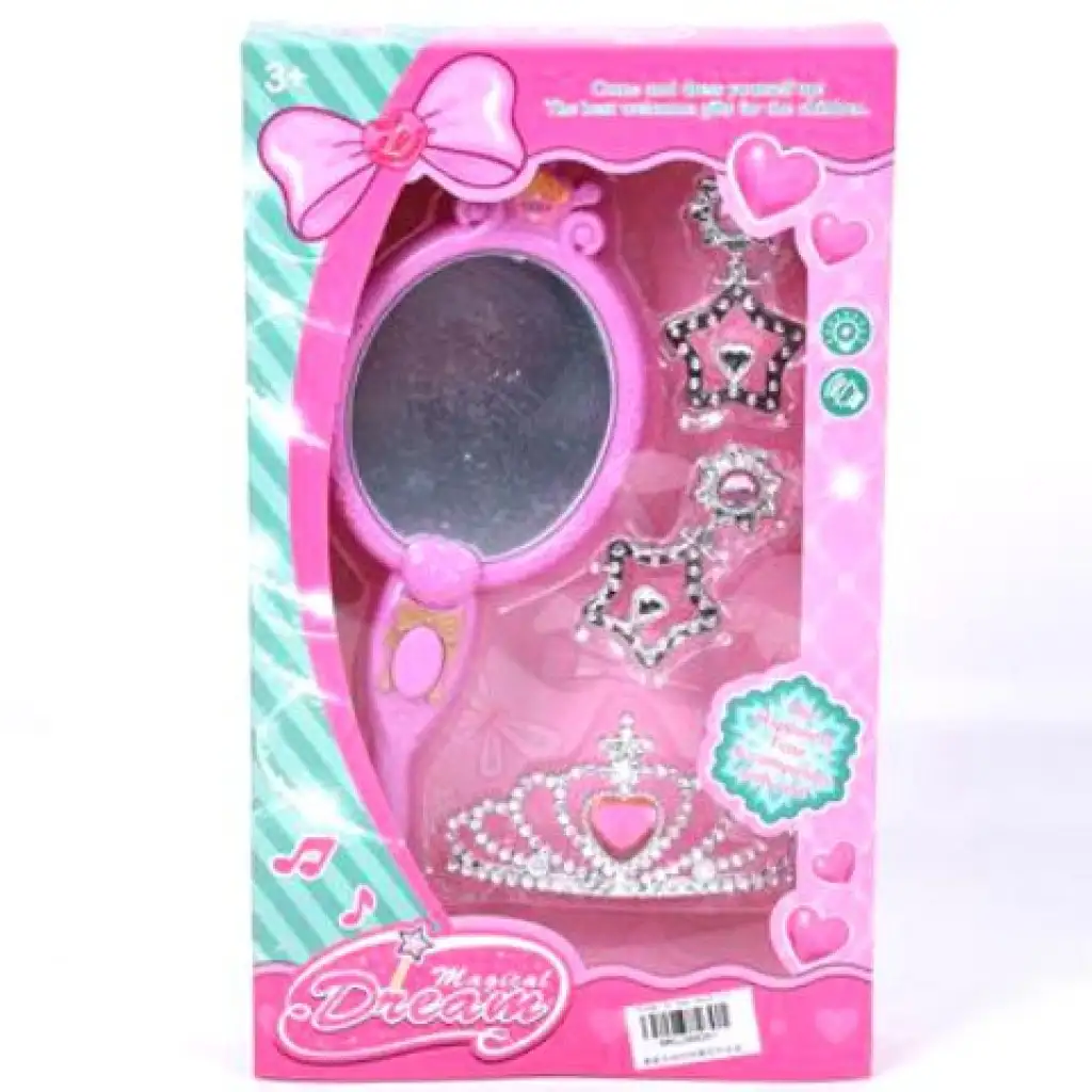 Set krásy s hudobným zrkadlom, náhrdelníkom a náušnicami