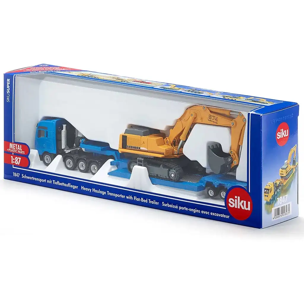 SIKU MAN ťažký prepravca s rýpadlom Liebherr 1/87 kép 5