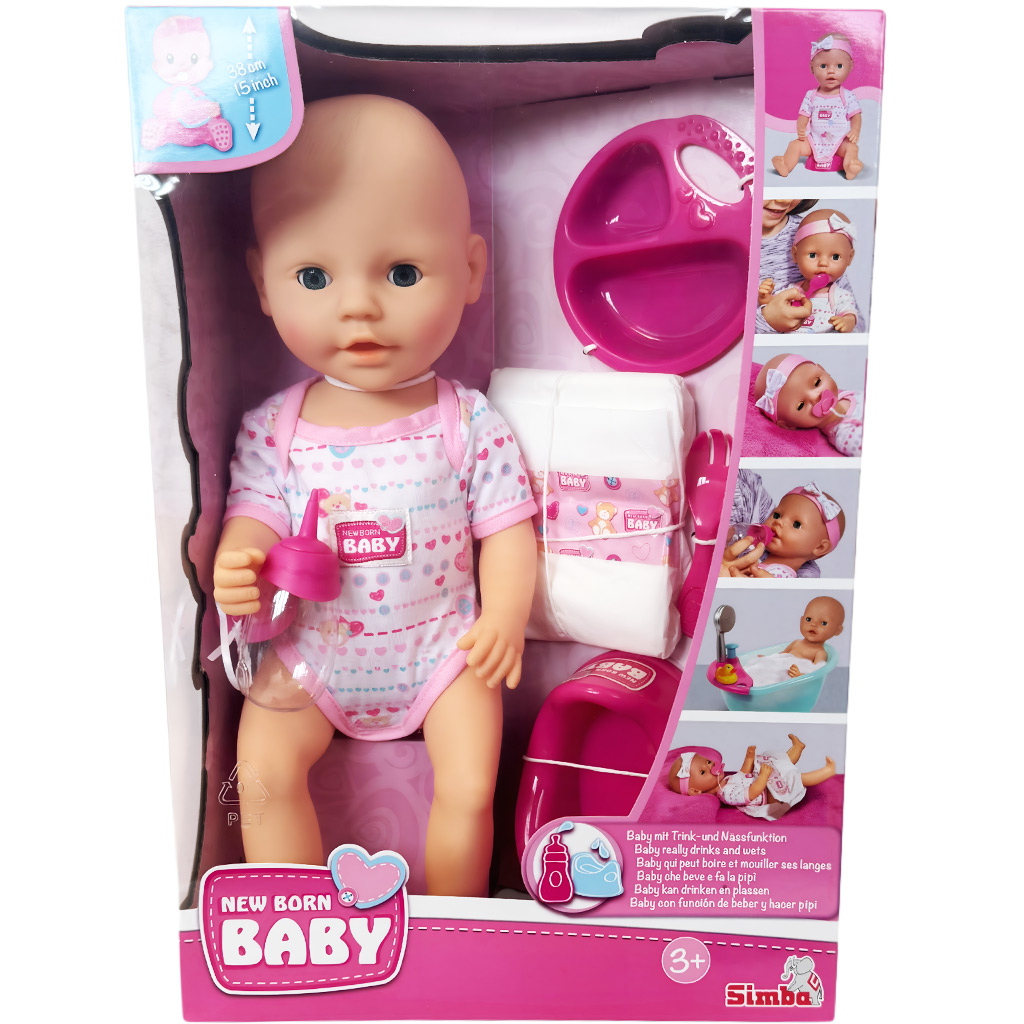 Cikajúca bábika New Born Baby s doplnkami 38cm - Simba Toys