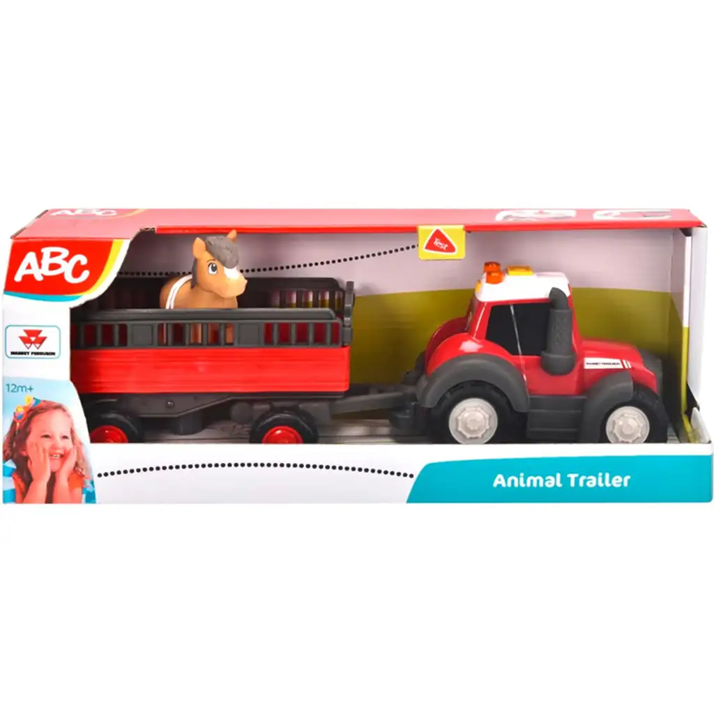 ABC Massey prepravný traktor so zvieratami a koňom - Simba Toys