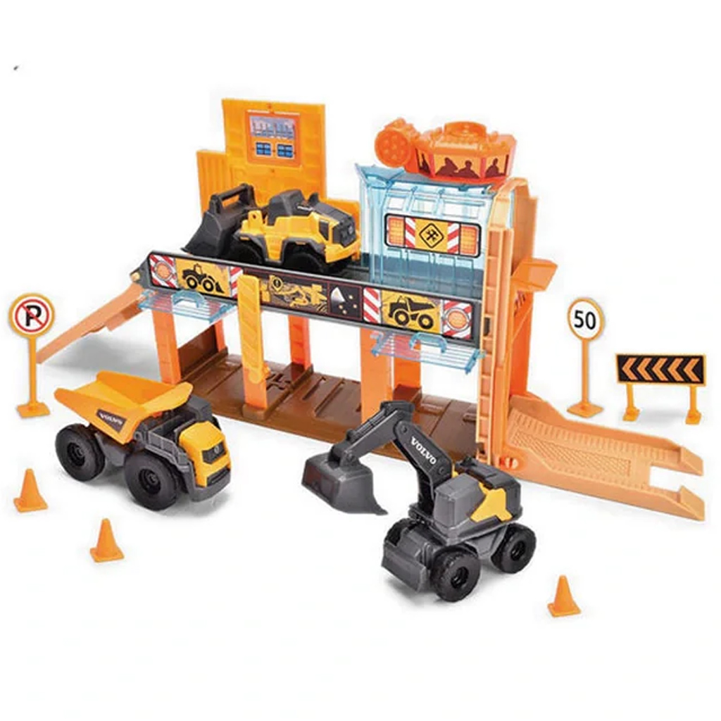 Micro építőipari állomás 3db munkagéppel - Dickie Toys kép 2
