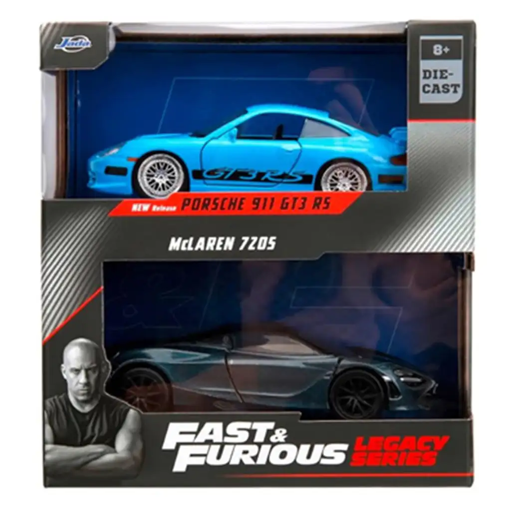 Rýchlo a zbesilo: Porsche 911 GT3 RS a McLaren 720S 2-dielna sada v mierke 1/32 - Jada Toys kép 2