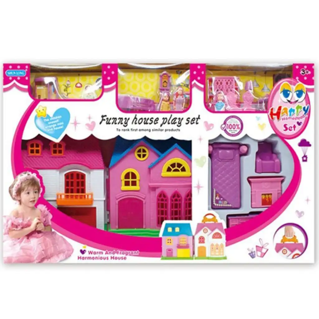 Skladací domček pre bábiky s nábytkom a doplnkami