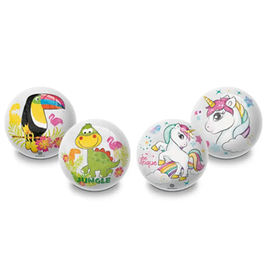 Sľudová gumová lopta so vzorom jednorožca alebo zvieraťa 10 cm