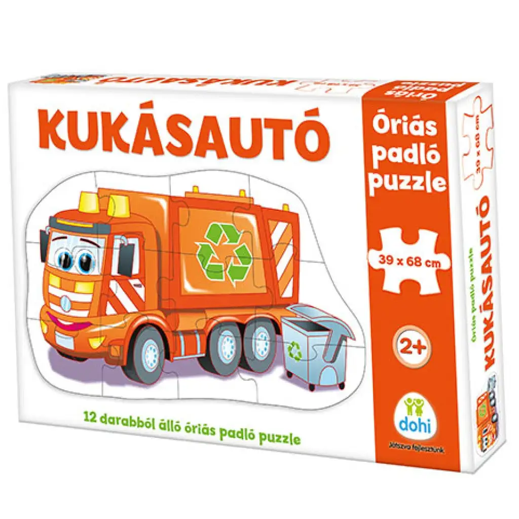 Smetiarske auto obrovské podlahové puzzle 12 dielny set