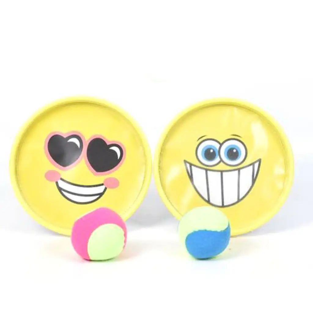 Smiley žltý catch ball zručnostný hrací set