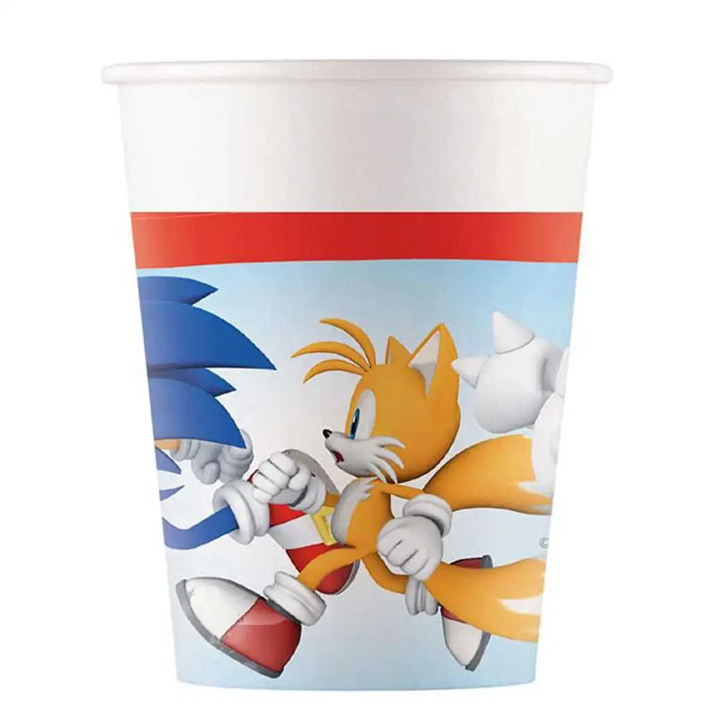 Sonic a sündisznó papírpohár 8db-os szett 200ml kép 1