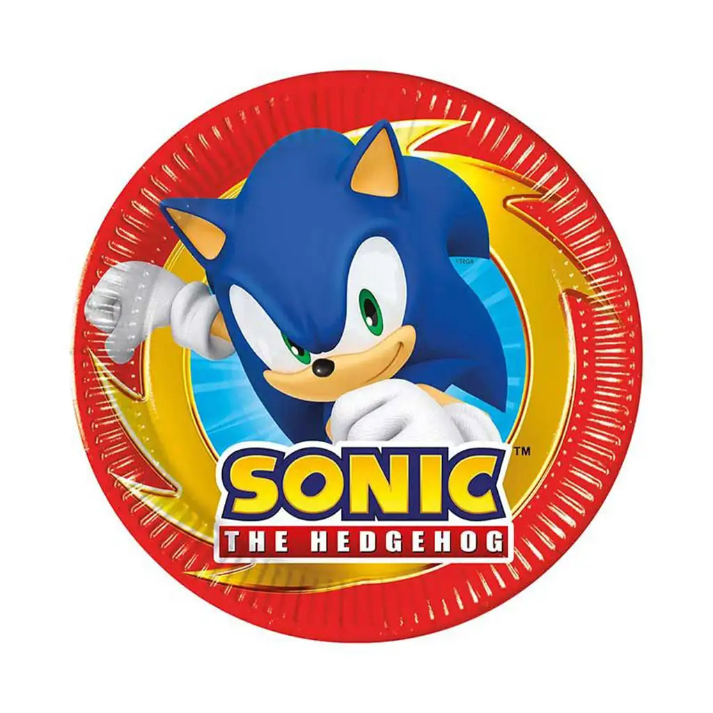 Sonic a sündisznó 8db-os papírtányér szett 20cm-es kép 1