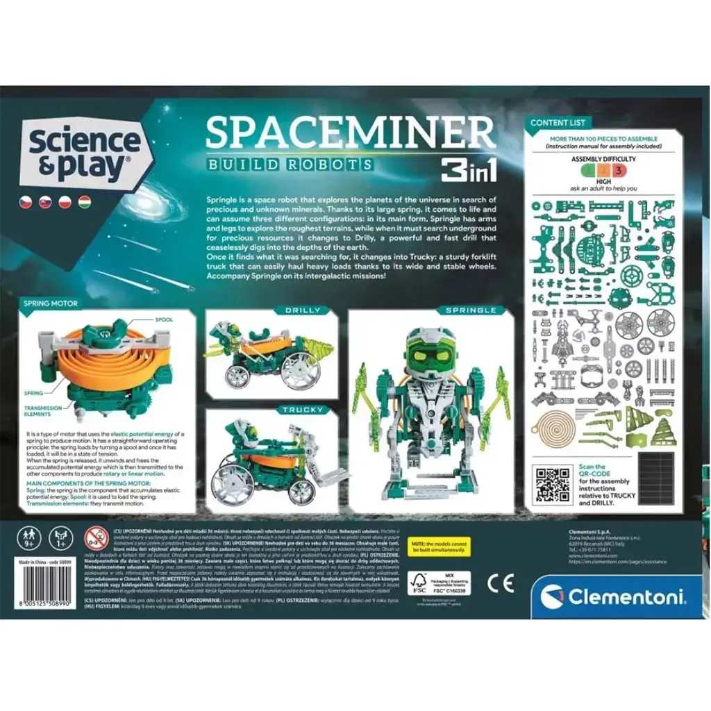 Veda a hra: 3 v 1 zostaviteľný vesmírny banský robot - Clementoni kép 5