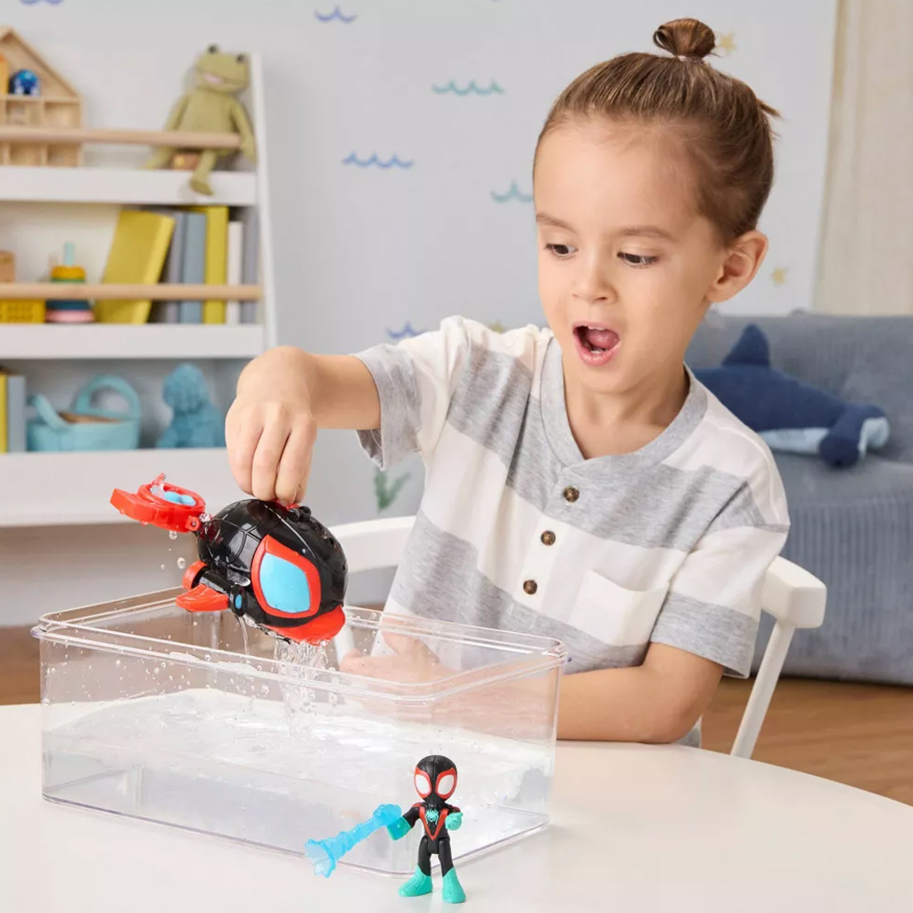 Spidey a jeho úžasní priatelia: Figúrky Waterwebs a meniacie farbu vozidlá - Spin Dolphin - Hasbro kép 4