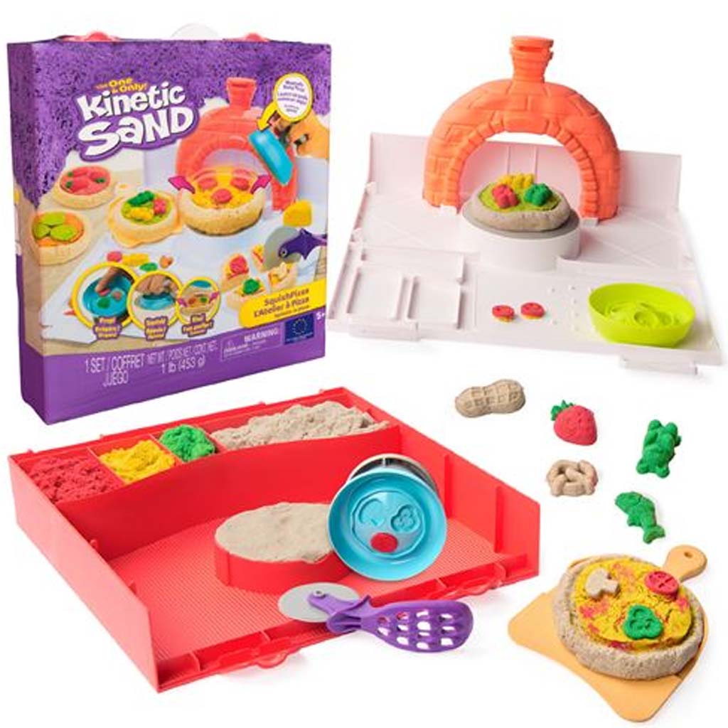 Kinetic Sand: Squish Pizza piesková sada – Spin Master kép 2