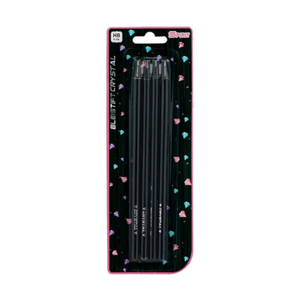 Spirit: Crystal grafitová ceruzka z čierneho dreva 4 dielny set