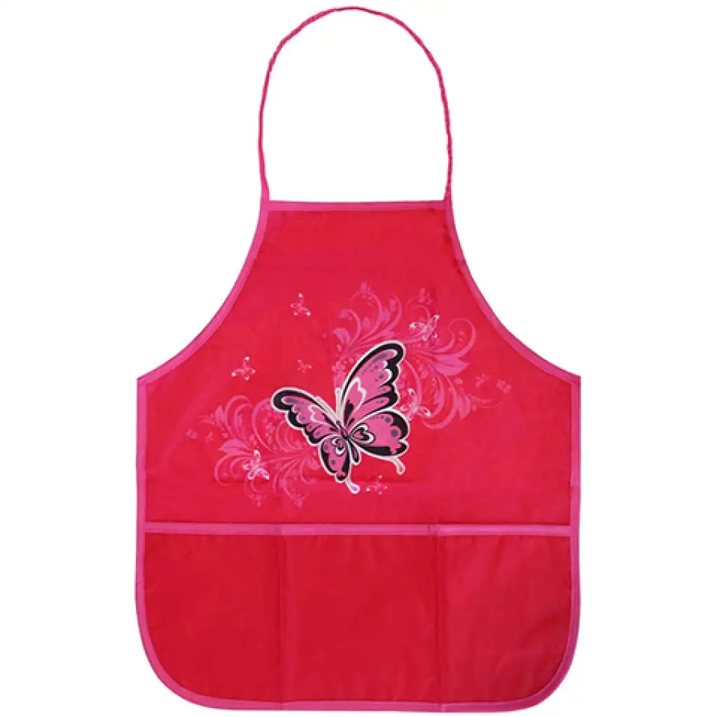 Spirit: Červená zástera so vzorom motýľa