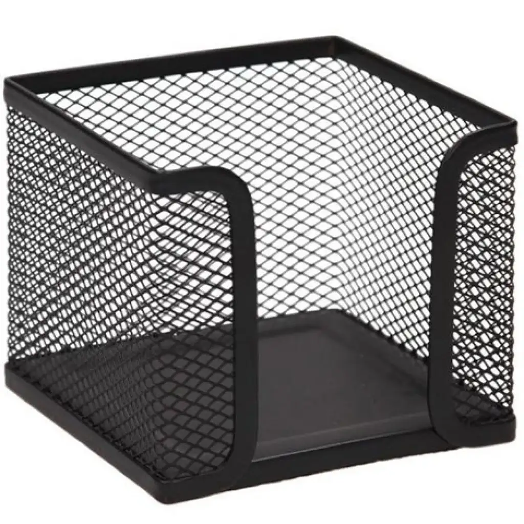 Spirit: Čierny držiak na poznámkový blok z kovovej sieťoviny 9x8cm