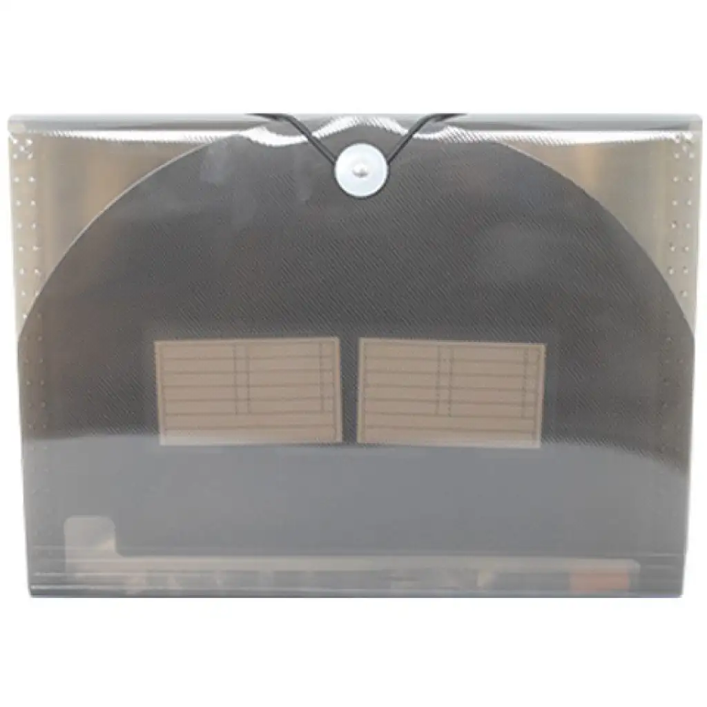 Spirit: Čierny transparentný priečinok na dokumenty A4 s 12 vreckami