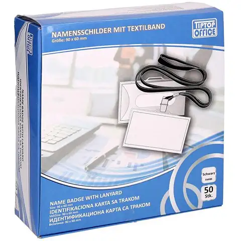 Spirit: Držiak na vizitky s čiernym popruhom 90x60mm 1ks