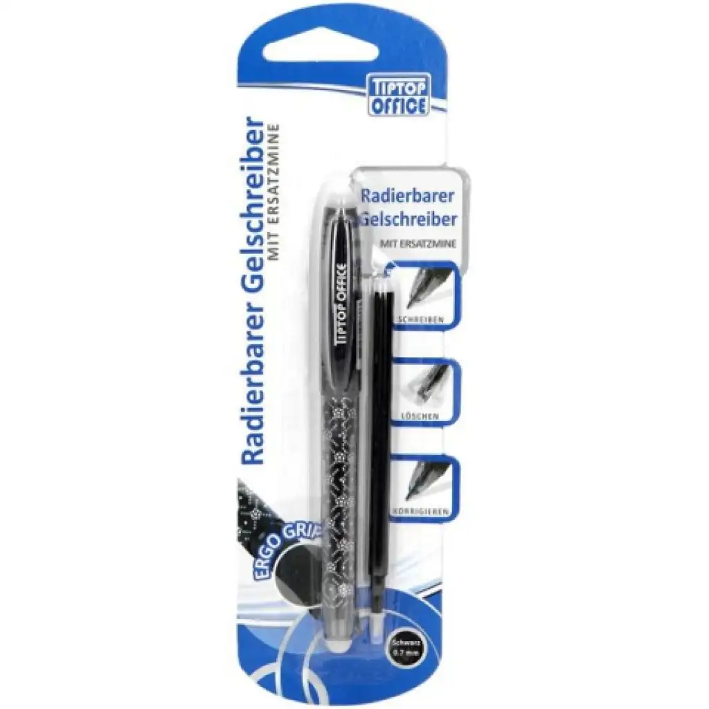 Spirit: Zmazateľné čierne gélové pero 0,7mm s vložkou