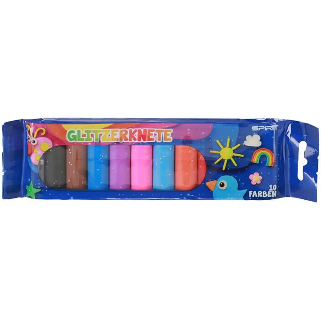 Spirit: Színes csillámos modellező gyurma 10db-os szett 200g kép 1