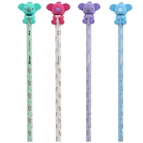 Spirit: HB grafitová ceruzka koala s gumou - rôzne farebné varianty