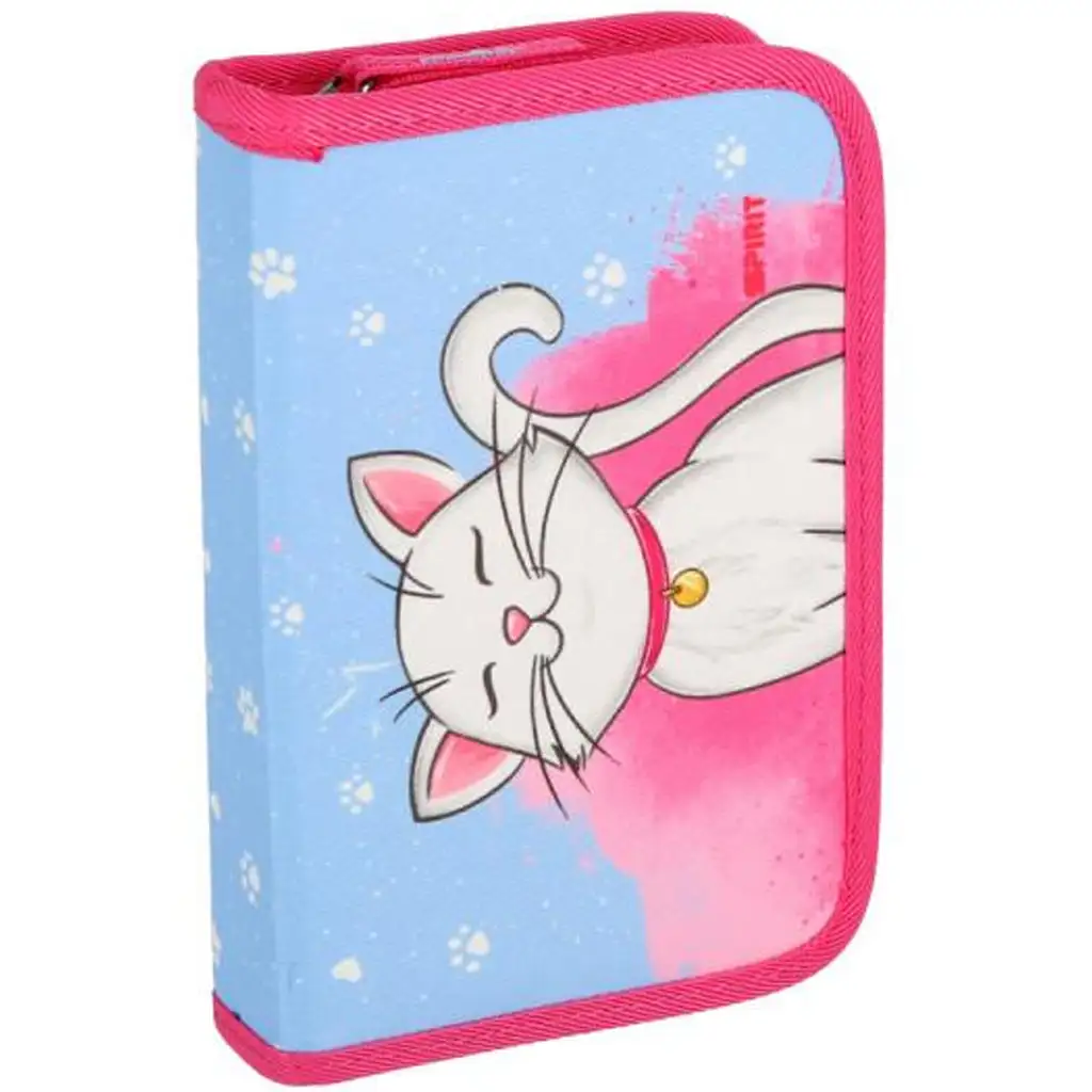 Spirit: White Cat biela mačacia školská taška, batoh 5-dielna súprava 38x17x28cm kép 5