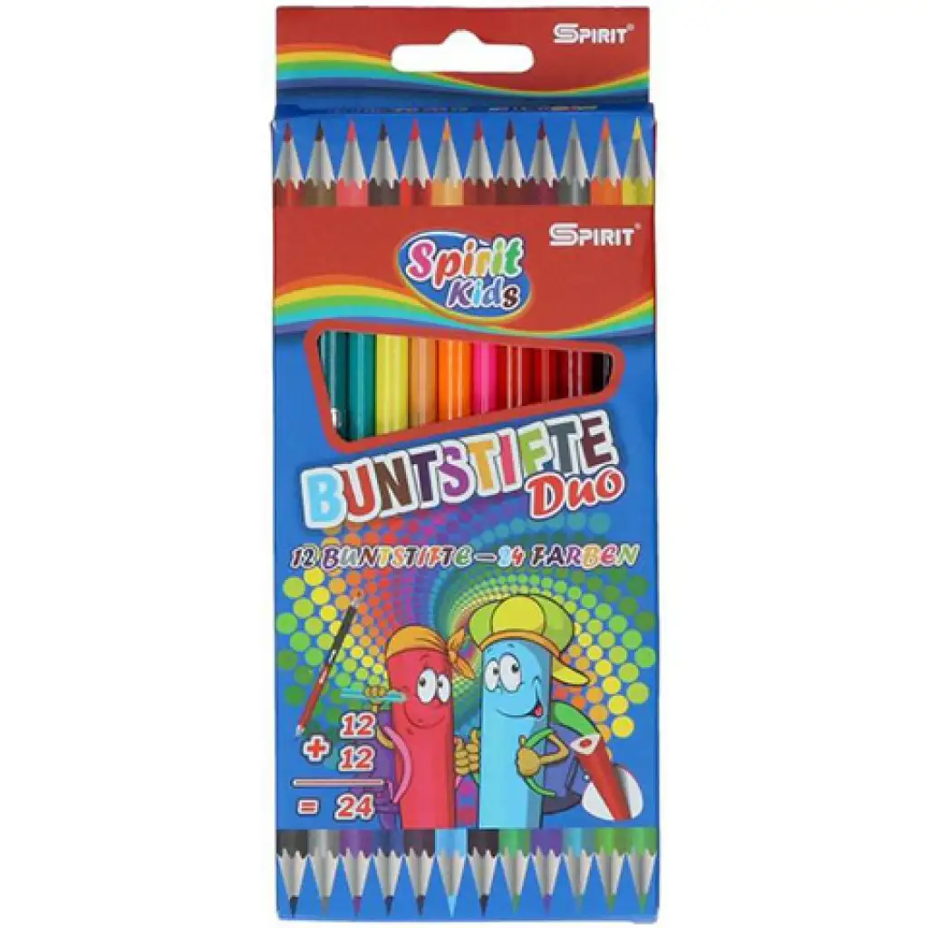 Spirit: Trojhranné obojstranné farebné ceruzky, 12 dielny set