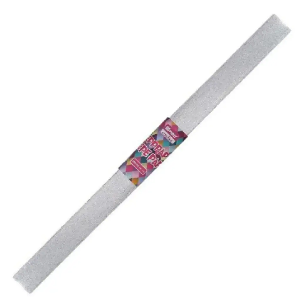 Spirit: Kovovo-strieborný krepový papier 200x50cm