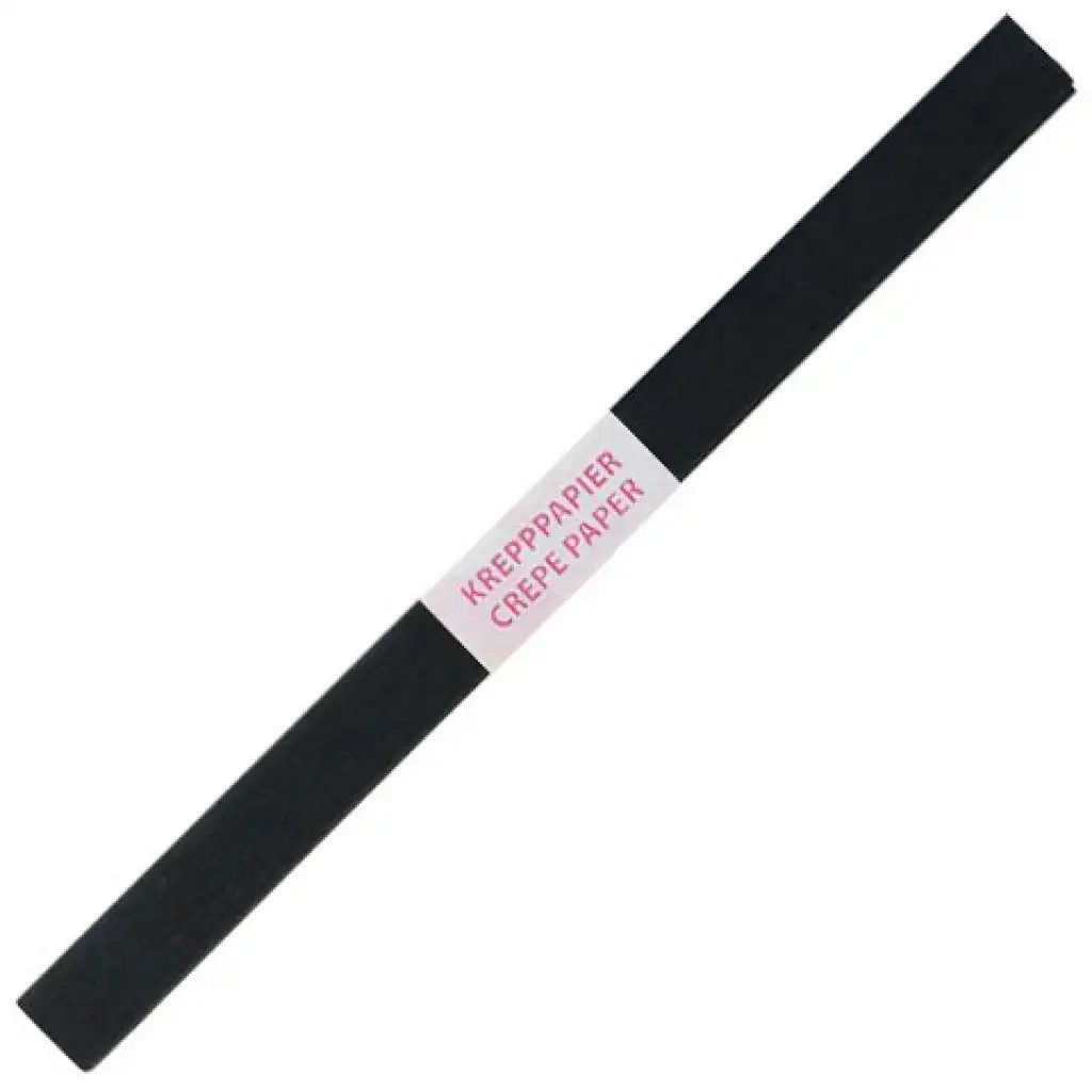 Spirit: Krepový papier v čiernej farbe 200x50cm