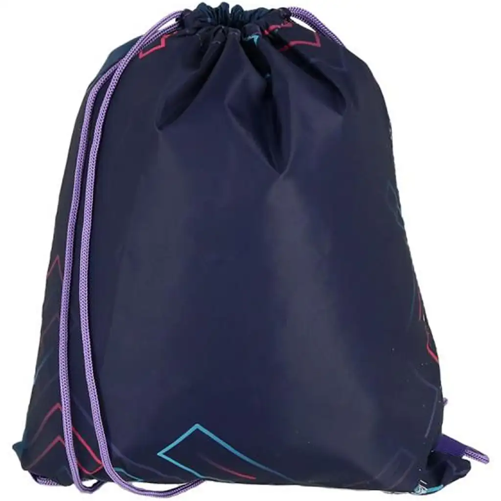 Spirit: Color Lines školská taška na fialovom podklade s farebnými čiarami, batoh 4-dielna sada 41x20x32cm kép 3