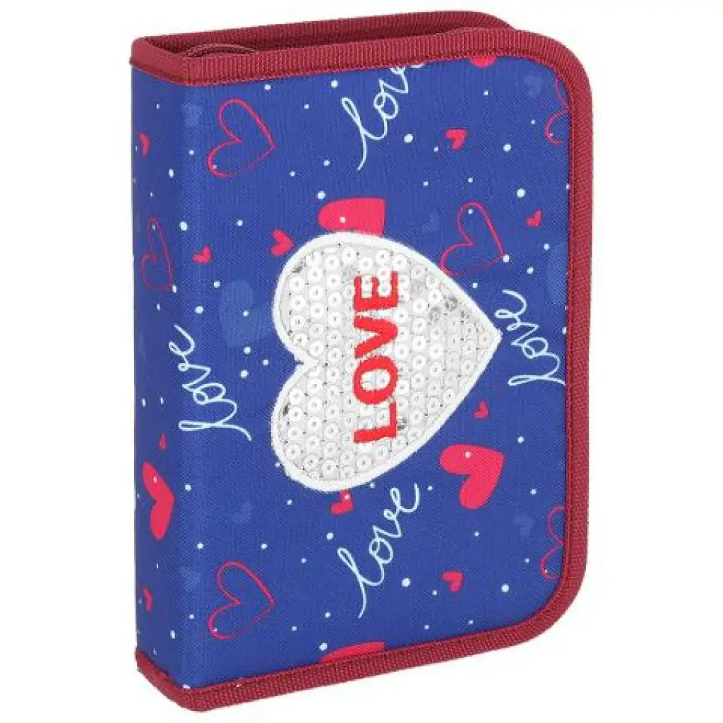 Spirit: Love Heart modro-ružobý vyklápací plnený peračník 24-dielny set