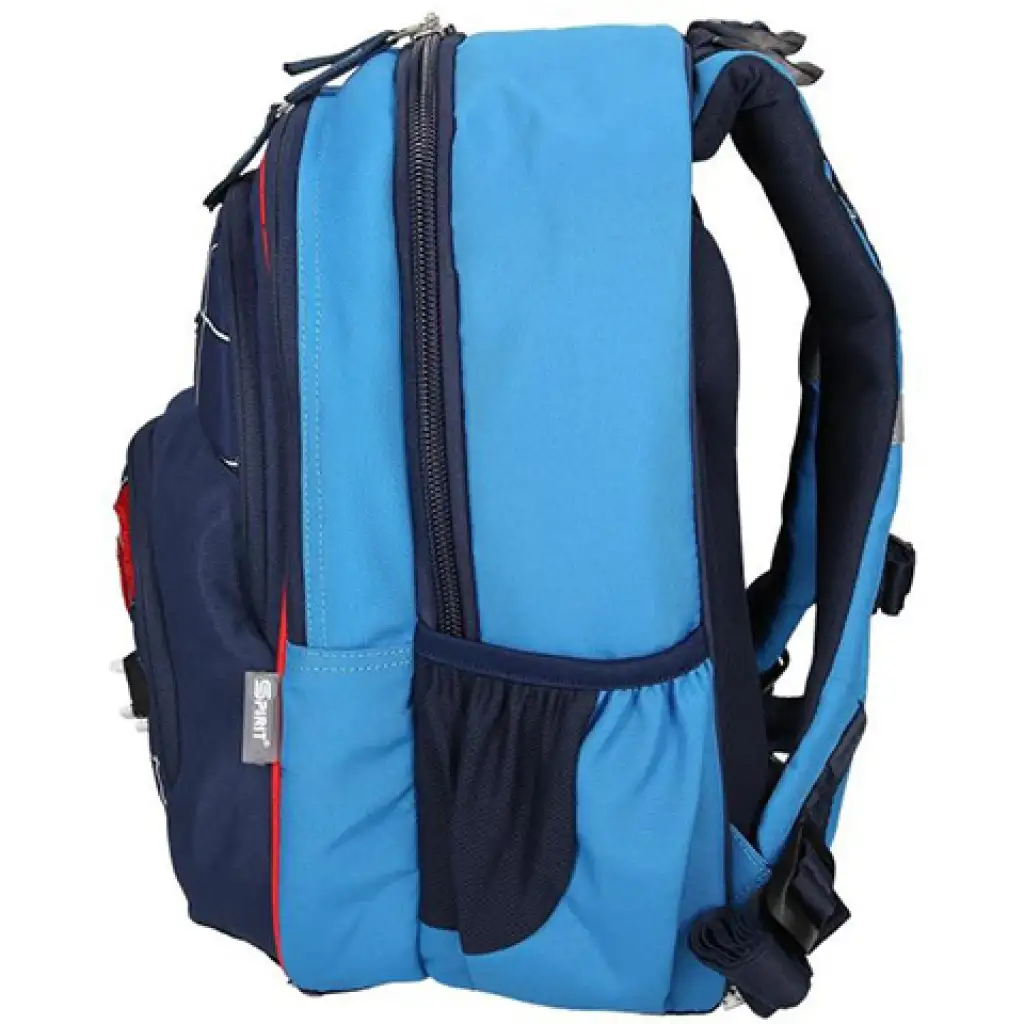 Spirit: Modrá ergonomická školská taška s futbalovým vzorom kép 2