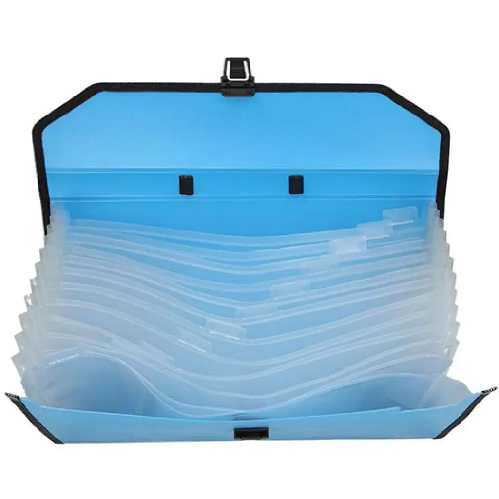 Spirit: Modrý držiak na dokumenty A4 s rúčkou 12 priehradiek kép 2