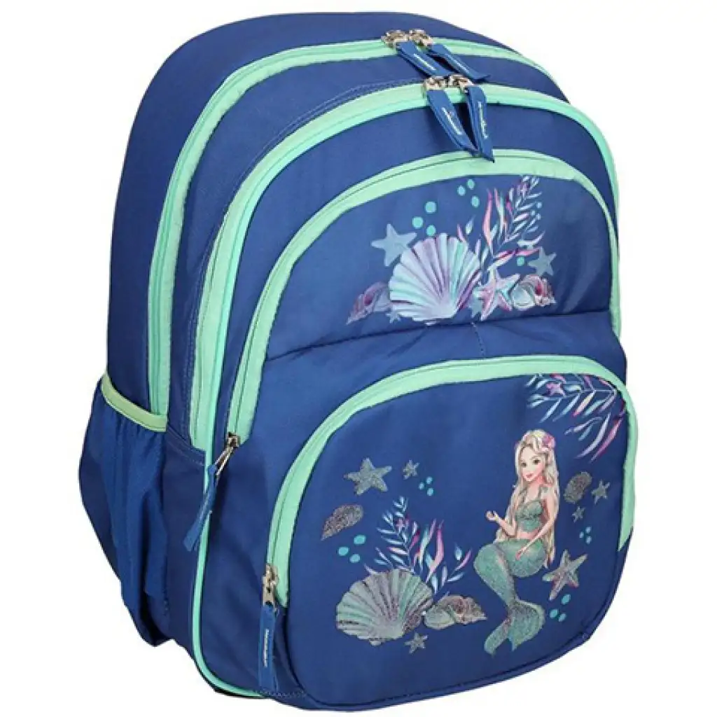 Spirit: Morská víla modrá zaoblená, ergonomická školská taška 40x20x18cm