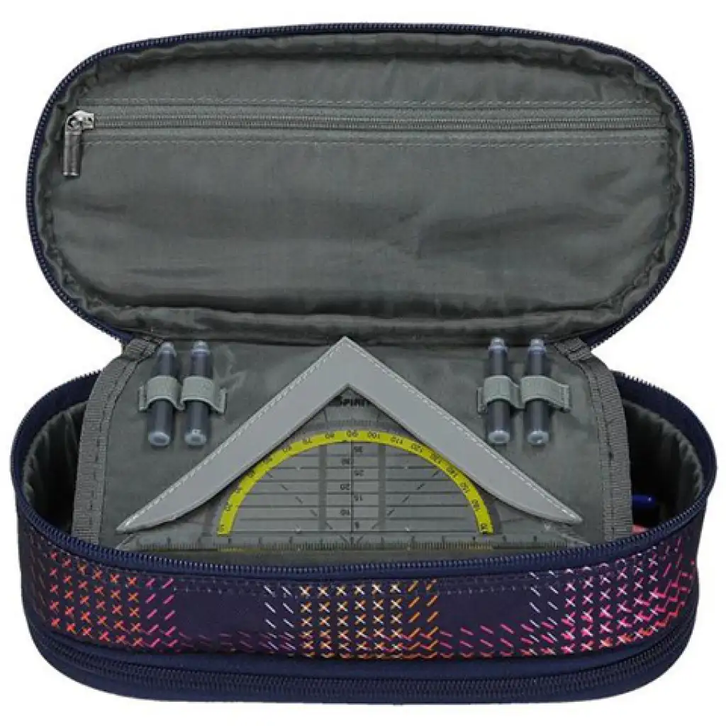 Spirit: My Bag oválny peračník s 2 priehradkami so vzorom stehov kép 4