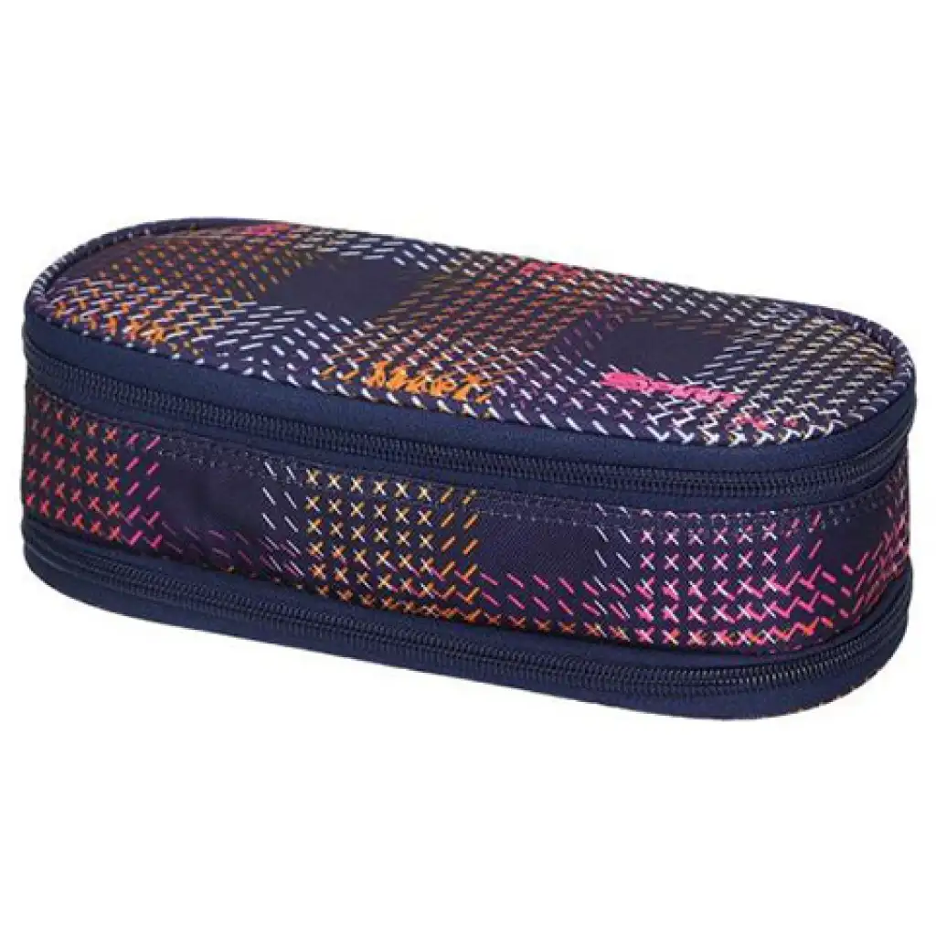 Spirit: My Bag oválny peračník s 2 priehradkami so vzorom stehov