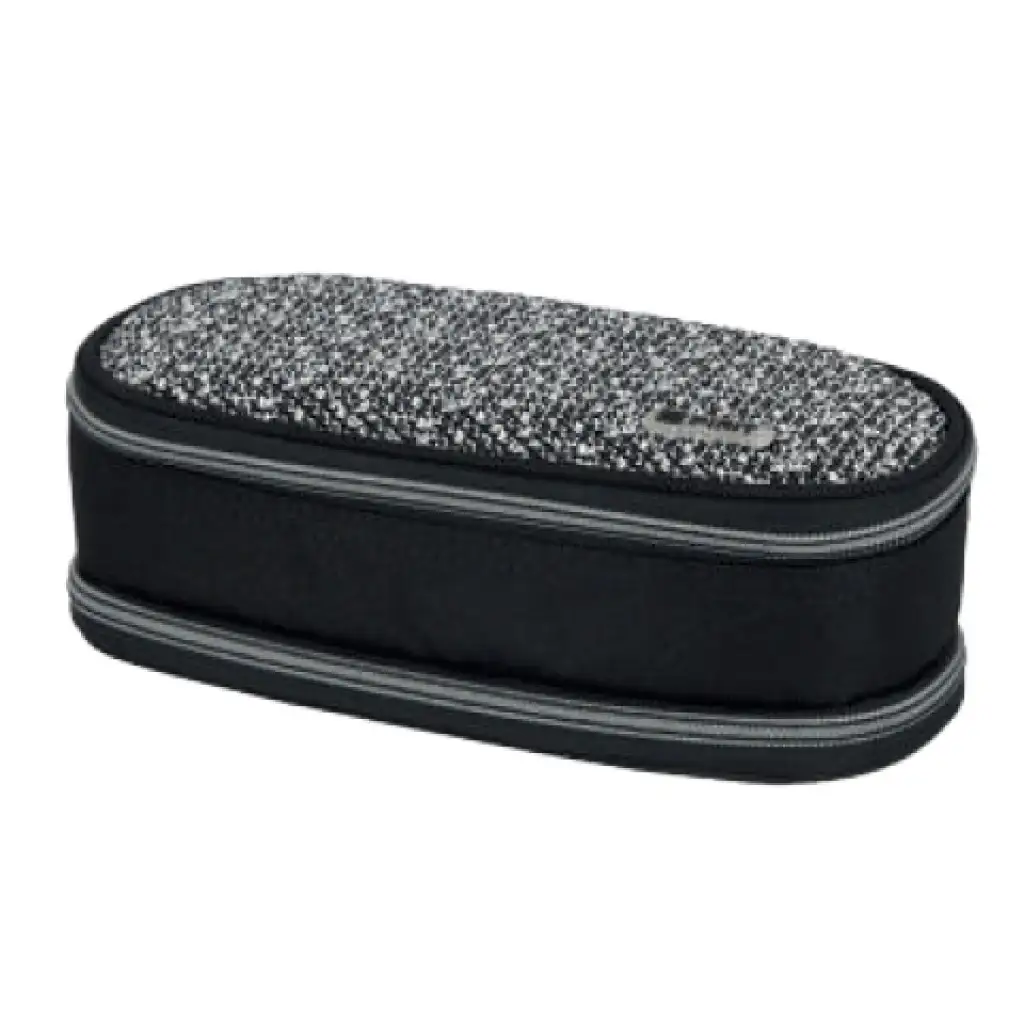 Spirit: My Bag sivý a čierny oválny peračník s dvomi priehradkami