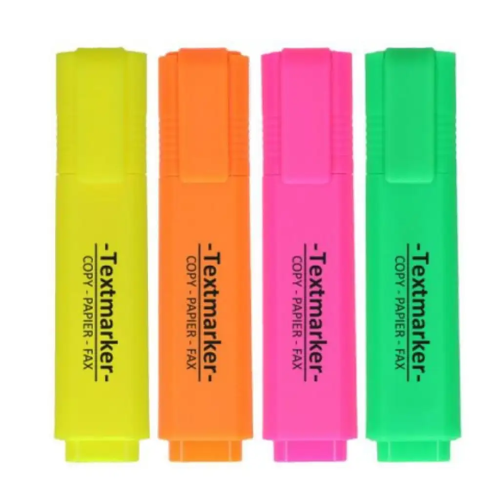 Spirit: Textmarker neon 4db-os szövegkiemelő szett 1-4mm-es vágott heggyel kép 2