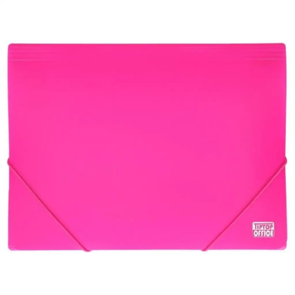 Spirit: Neónovo-ružový plastový box na dokumenty A4 s gumičkou