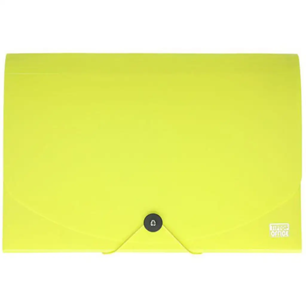 Spirit: Neónovo-žltý držiak na dokumenty A4 s 12 priehradkami