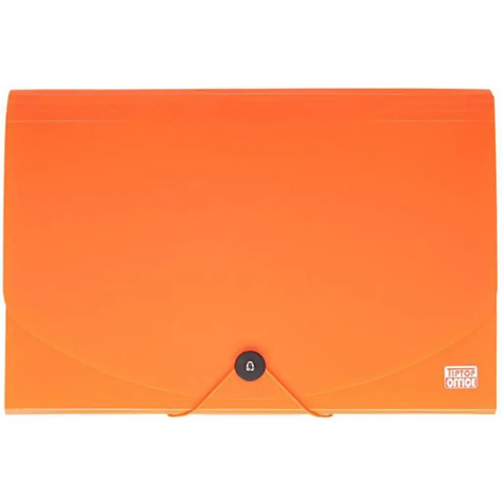 Spirit: Obal na dokumenty A4 s 12 priehradkami v neónovo-oranžovej farbe