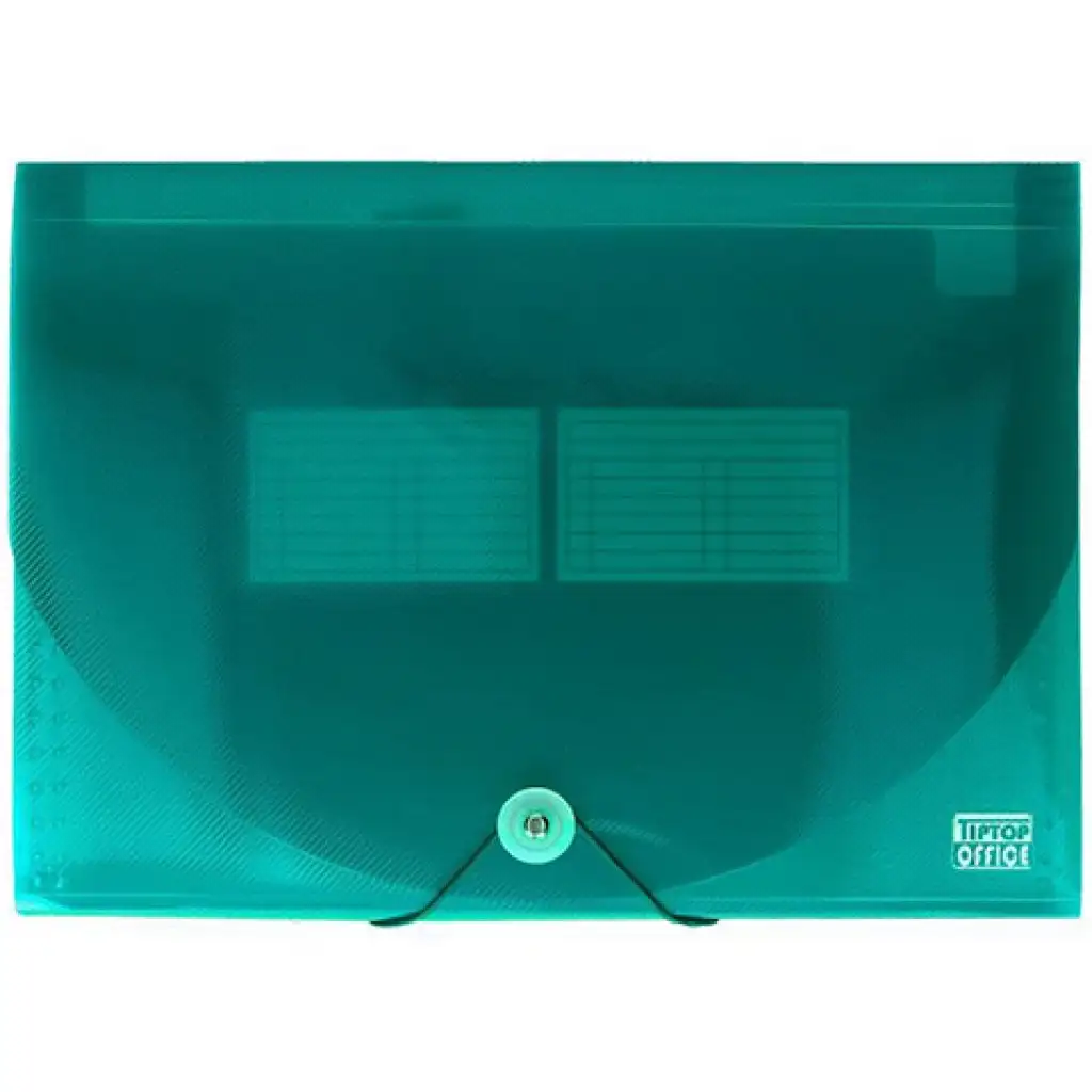 Spirit: Obal na dokumenty A4 s 12 priehradkami v transparentnej modrej farbe