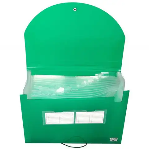 Spirit: Obal na dokumenty A4 s 12 priehradkami v transparentnej zelenej farbe kép 2